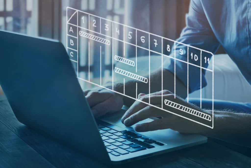 project management concept with gantt chart